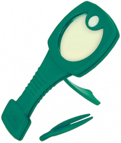 vergrootglas met pincet groen