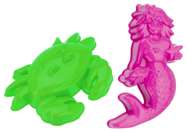 zandvormpjes 2 stuks groen/roze