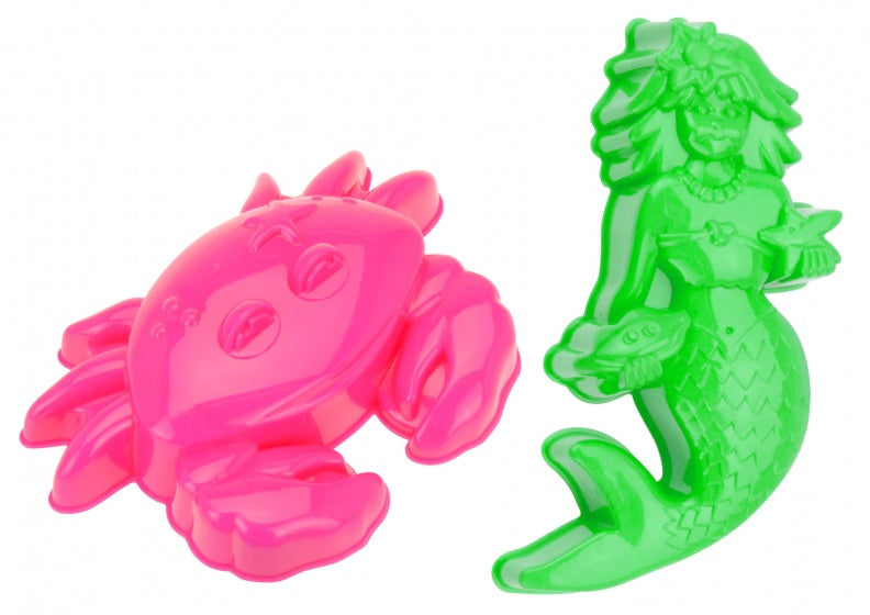 zandvormpjes 2 stuks roze/groen