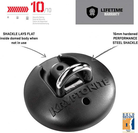 vloer-/muuranker Stronghold 19 cm staal zwart/zilver