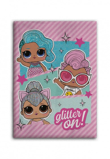 fleecedeken Glitter On! roze meisjes 100 x 150 cm