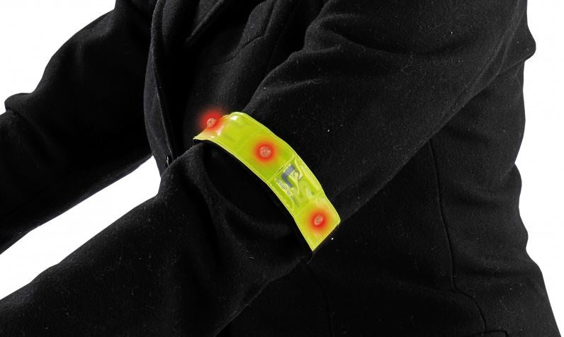 reflecterende armband Brassard led geel 26 cm