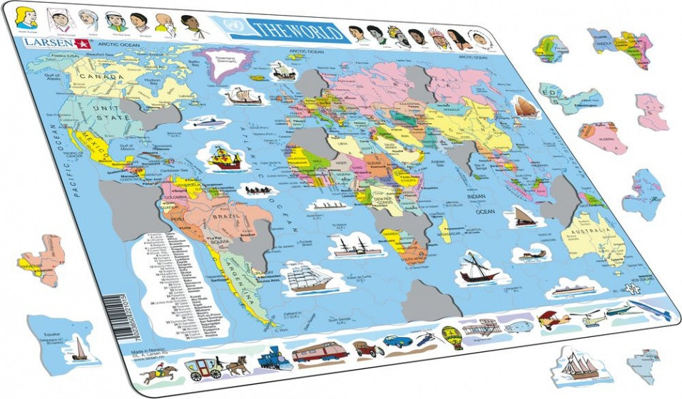 legpuzzel Maxi Wereld junior karton 107 stukjes