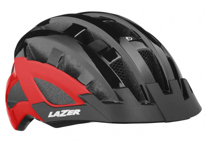fietshelm Compact DLX Mips led zwart/rood mt 54-61 cm