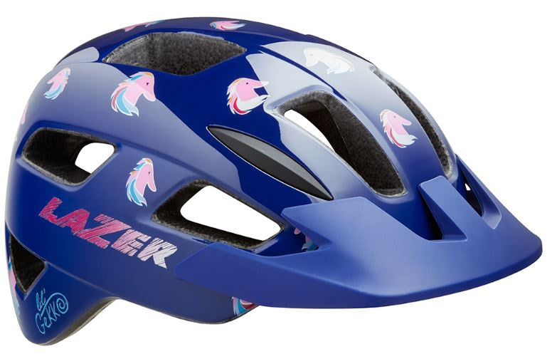 fietshelm Lil Gekko Pony junior blauw/roze maat 46-50 cm