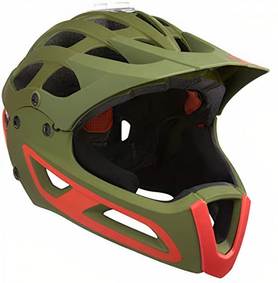 fietshelm MTB Revolution fiberglass kaki mt S 3-delig