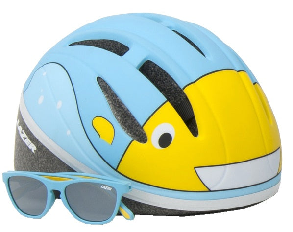 kinderhelm Blub met zonnebril junior 46-52 cm lichtblauw