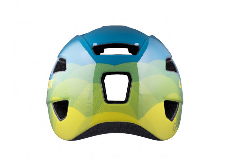 kinderhelm Gekko junior blauw/geel maat 50-56 cm