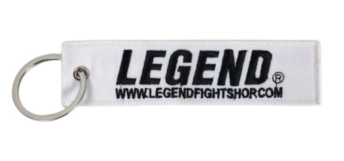 sleutelhanger Slogan 13 x 3 cm wit