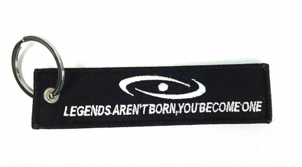sleutelhanger slogan 13 x 3 cm zwart