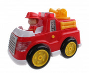 brandweerauto met licht en geluid 18 cm rood/geel