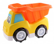 tekenfilmauto kiepwagen 30 cm jongens geel/oranje