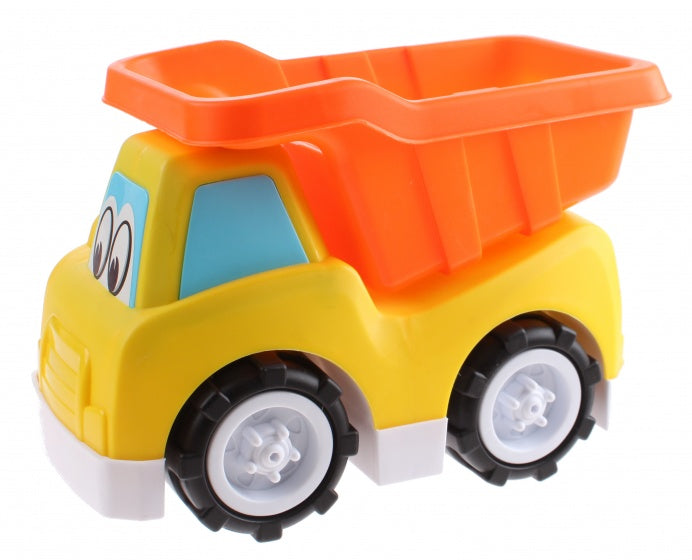 tekenfilmauto kiepwagen 30 cm jongens geel/oranje
