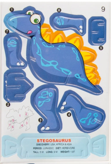 3D puzzel stegosaurus 7 stukjes