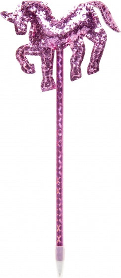 balpen glitter eenhoornhoofd roze