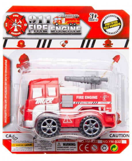 bluswagen - brandweer 9 cm rood