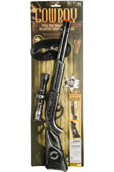 cowboyset grijs 3-delig 34 cm