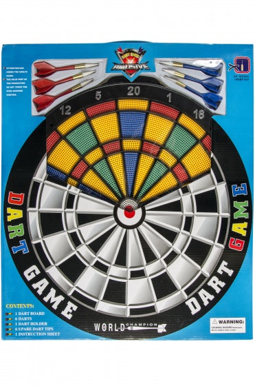 dartbord Safety met 6 plastic pijlen 45 cm