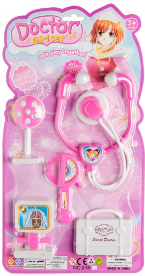 doktersset Girl 5-delig roze/wit