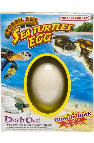fossielei schildpad glow in the dark 3-delig