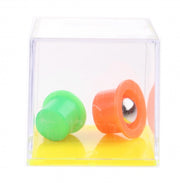 geduldspel in kubus hoedjes geel/oranje/groen