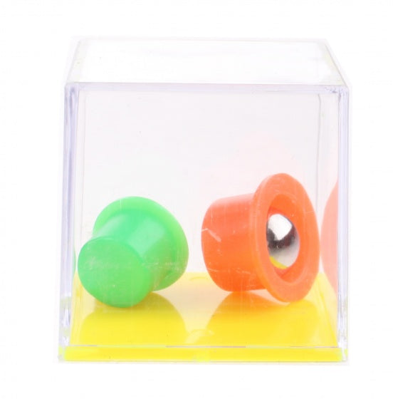 geduldspel in kubus hoedjes geel/oranje/groen
