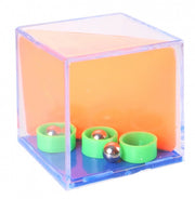 geduldspel in kubus ringetjes groen/oranje/blauw