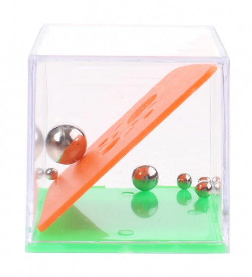 geduldspel in kubus schuine wand oranje/groen