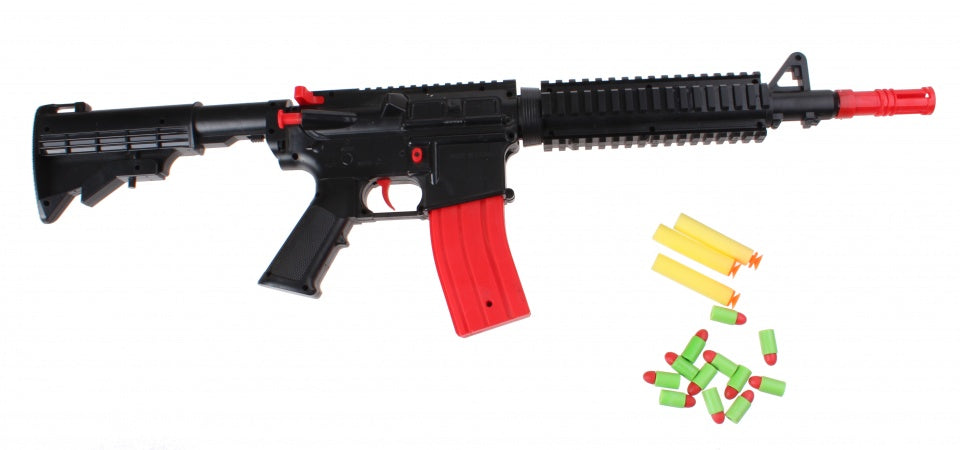 geweer Army Combat M16 68 cm zwart/rood