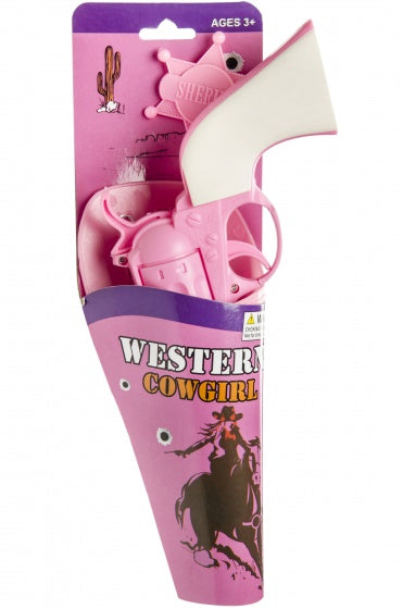 revolver Western Cowgirl 25 cm roze