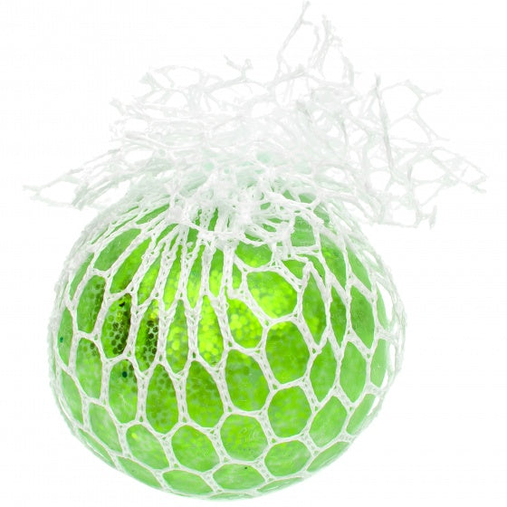 glitterstressbal 6 cm groen