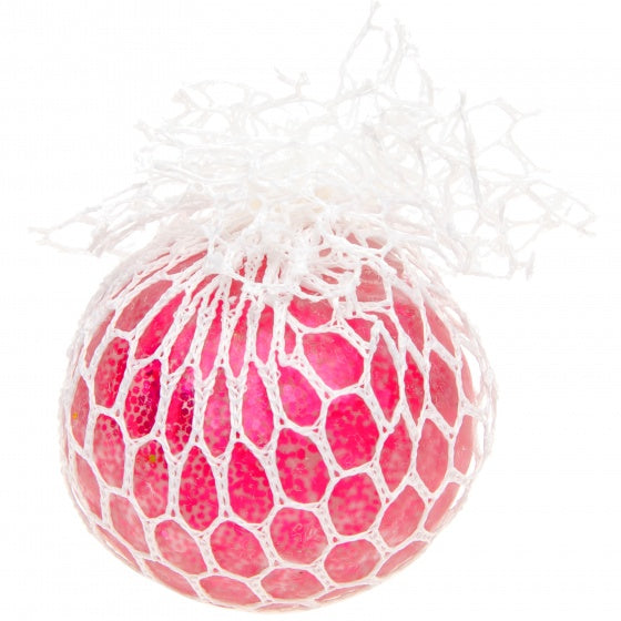 glitterstressbal 6 cm roze