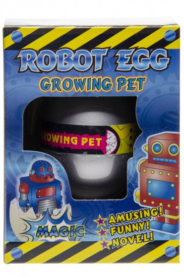 groei-ei robot 6 cm zilver