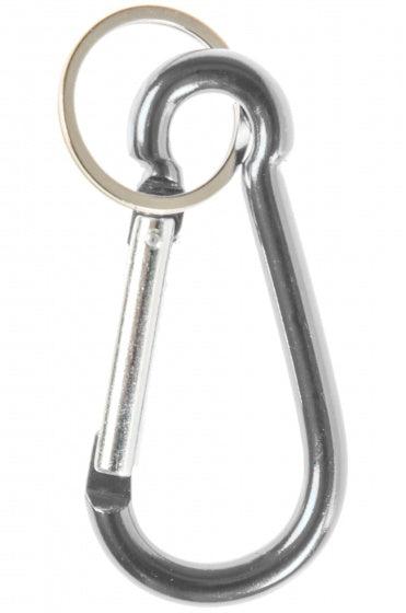 karabijnhaak sleutelhanger 8 cm zilver