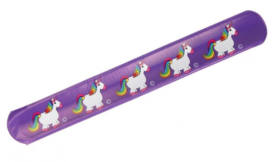 Klaparmband eenhoorn paars 22 cm