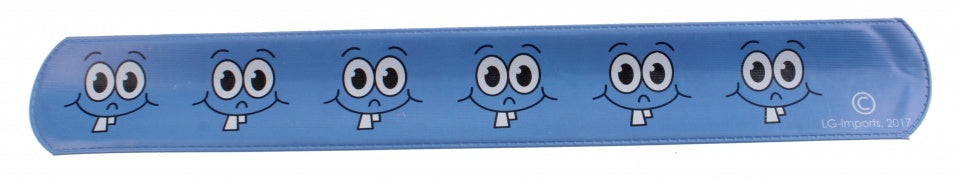 Klaparmband emoji blauw 22 cm