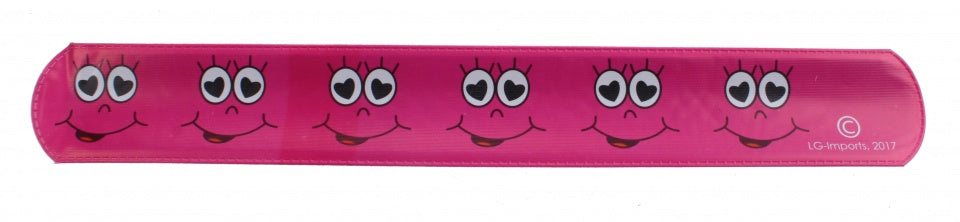 Klaparmband emoji roze 22 cm