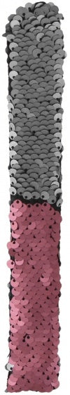klaparmband pailletten zilver/roze 21 x 3 cm