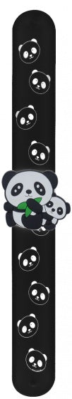 klaparmband Panda's zwart/wit 21 cm