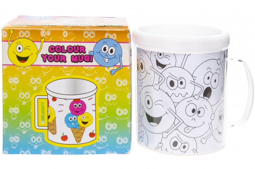 kleur je eigen beker smileys