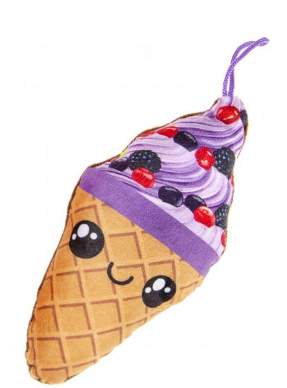 knuffel ijshoorntje paars 20 cm