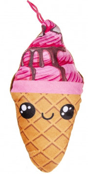 knuffel ijshoorntje roze 20 cm