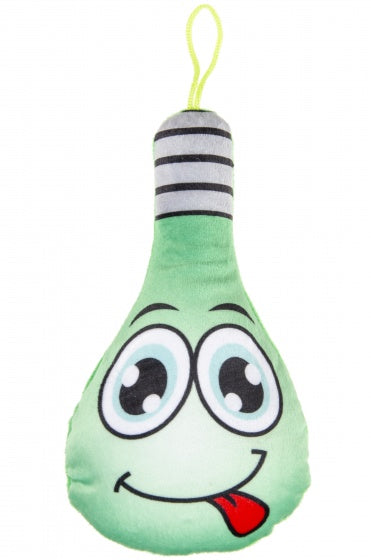 knuffel lampje met gek gezicht groen 20x10 cm