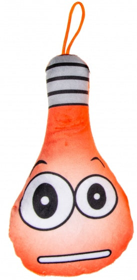 knuffel lampje met gek gezicht oranje 20x10 cm