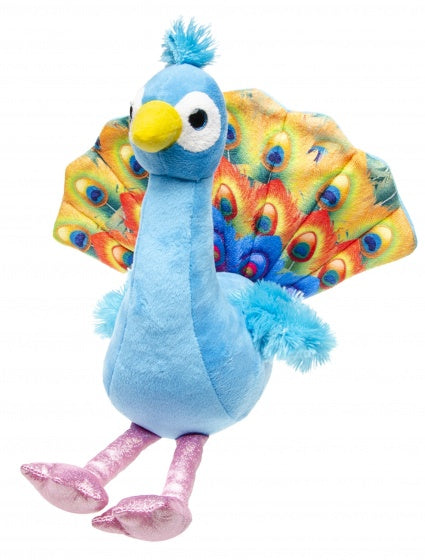 knuffel pauw blauw 27x12 cm