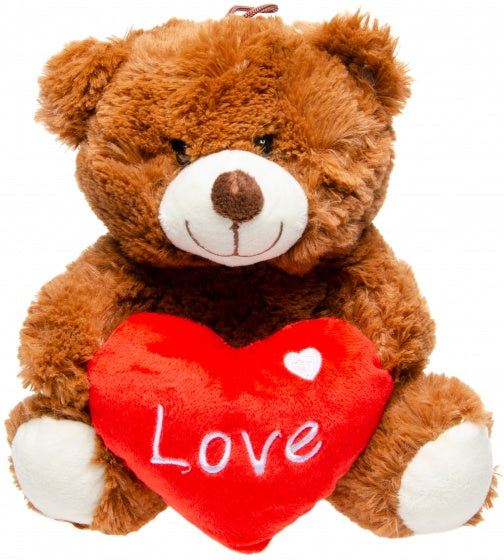 knuffelbeer met hart 24 cm bruin