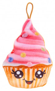 knuffelcupcake 14 cm roze/multicolor