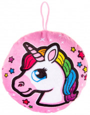 knuffeleenhoorn 13 cm roze