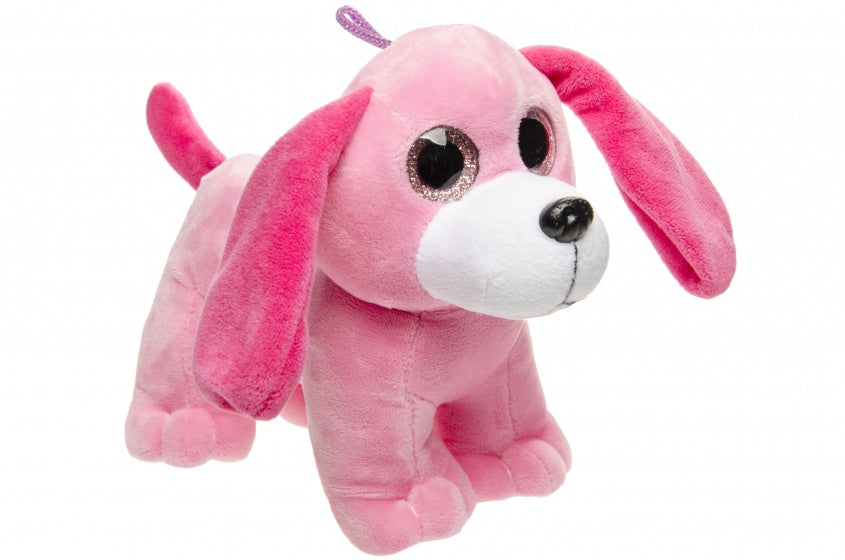 knuffelhond roze 22 cm