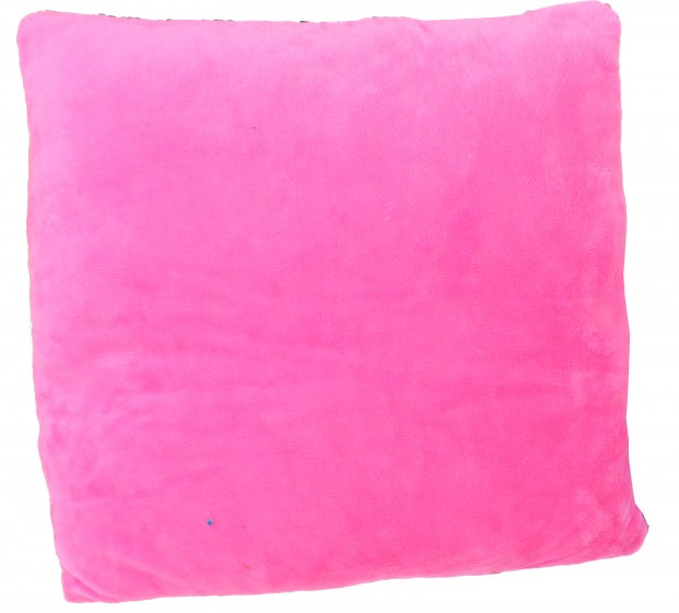 kussen met pailletten 29 cm roze-blauw-paars